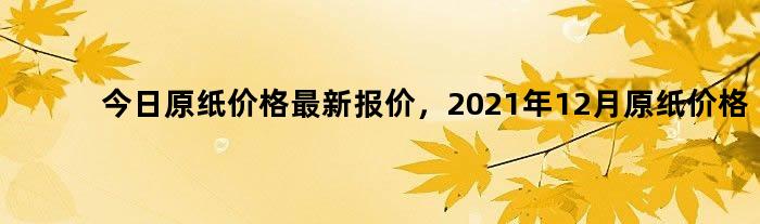 原纸最新价格动态解析