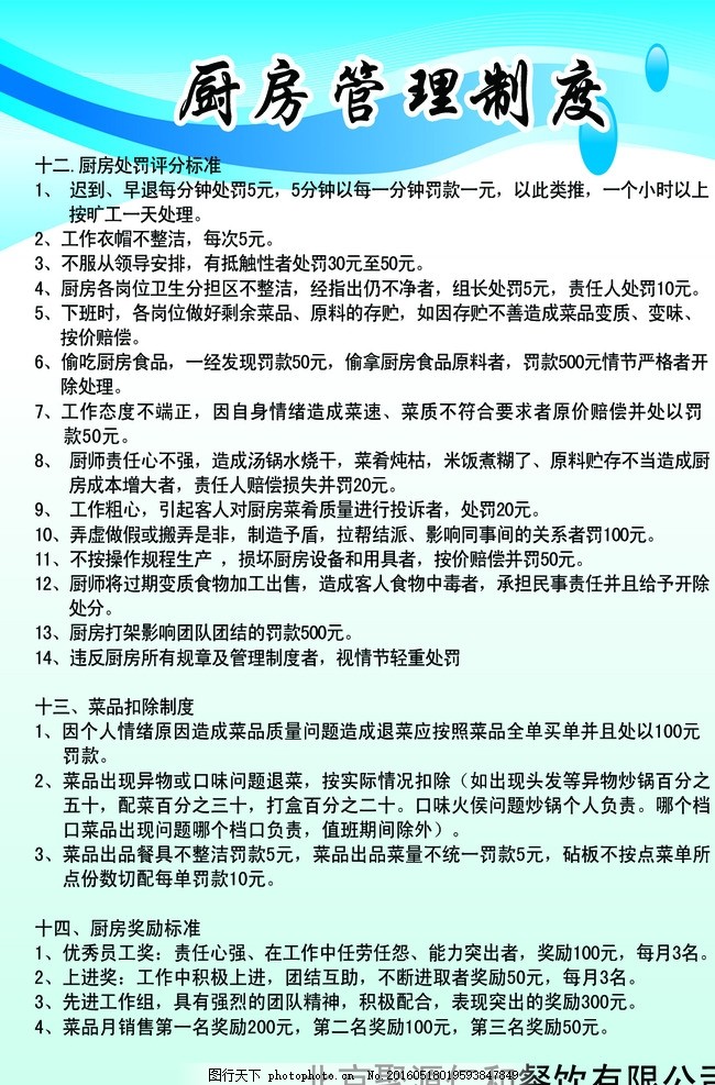 厨房精细化管理，最新奖罚制度提升效率与质量