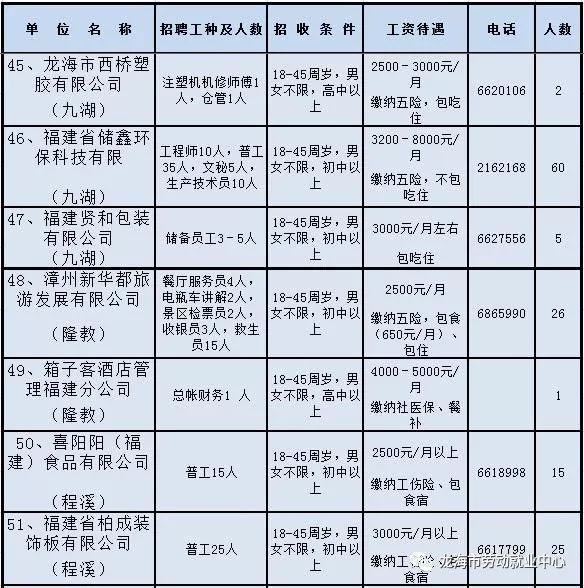 龙海最新招聘信息全面汇总